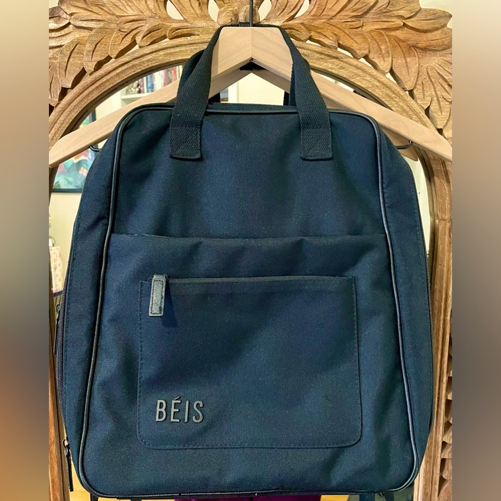 The Expandable Backpack in Black by BEIS